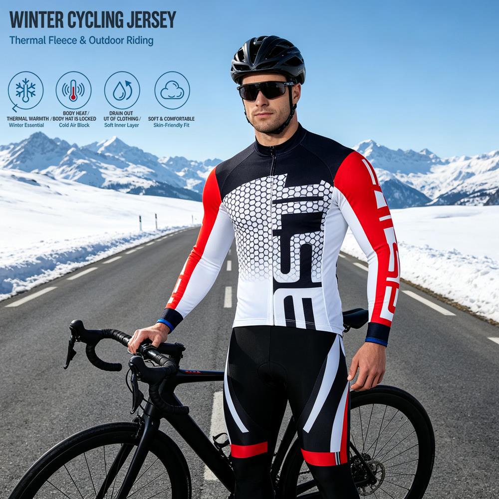 Cycling Gear Jersey - 겨울용 보온 플리스 소재의 따뜻한 울