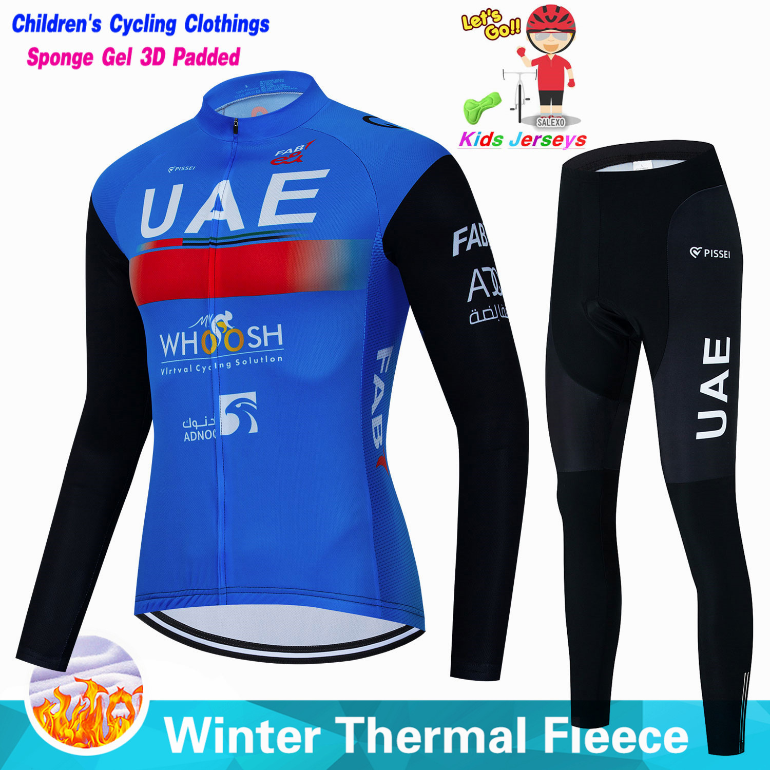 Uae 어린이 겨울 양털 사이클링 저지 세트 어린이 M - Cycling Gear Jersey 리뷰 및 가격