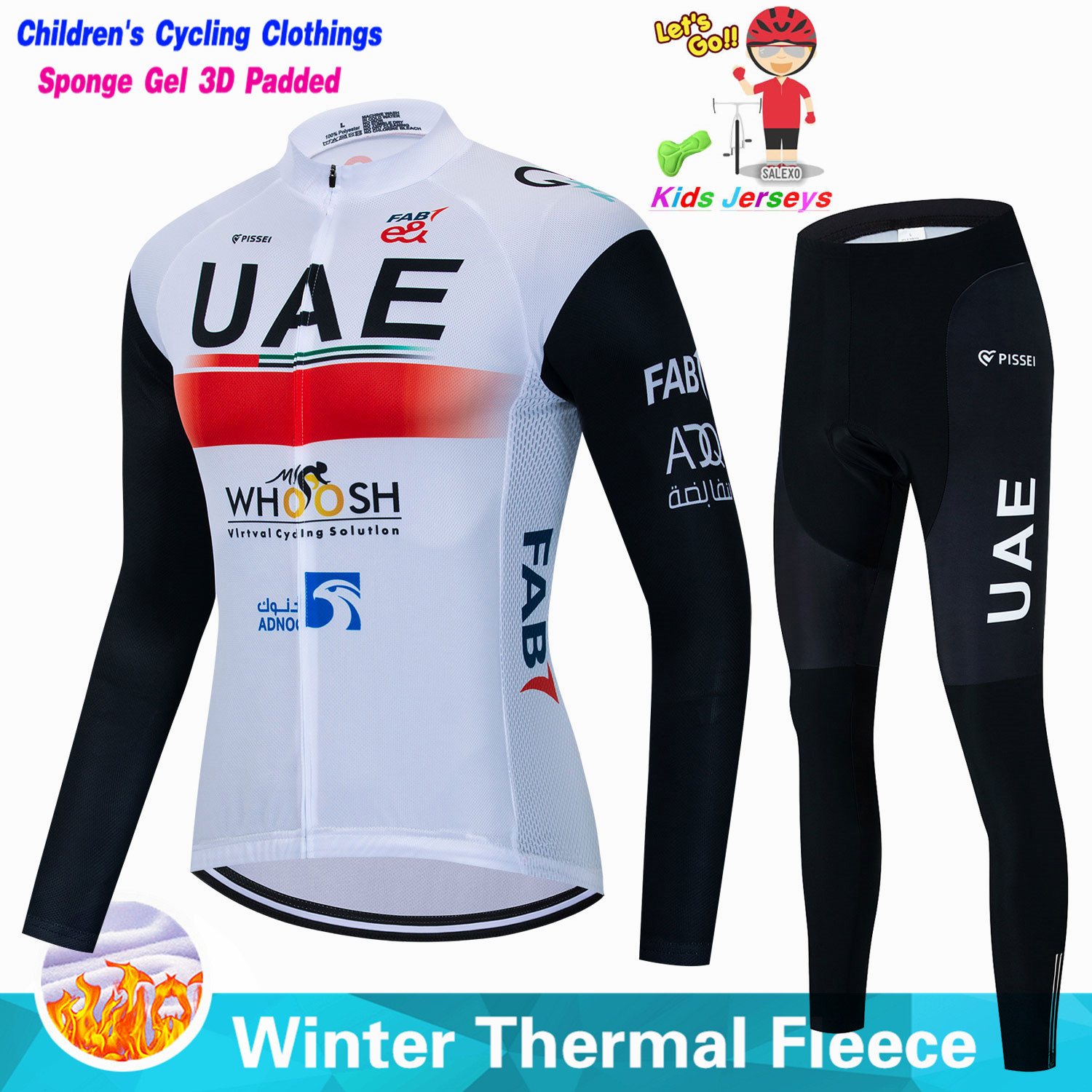 Uae 어린이 겨울 양털 사이클링 저지 세트 어린이 M - Cycling Gear Jersey 리뷰 및 가격
